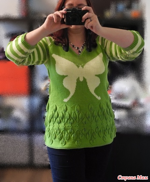 Пуловер с бабочкой из Stricktrends Весна 2014
