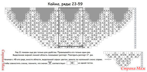 Схема шаль дикий лебедь схема и описание