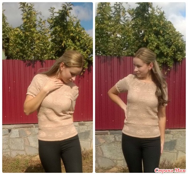 . Топ "Кофейная Роза". Крючок