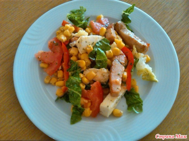 "Салат с жаренным мясом"