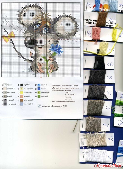 Записки хомяка вышивка крестом