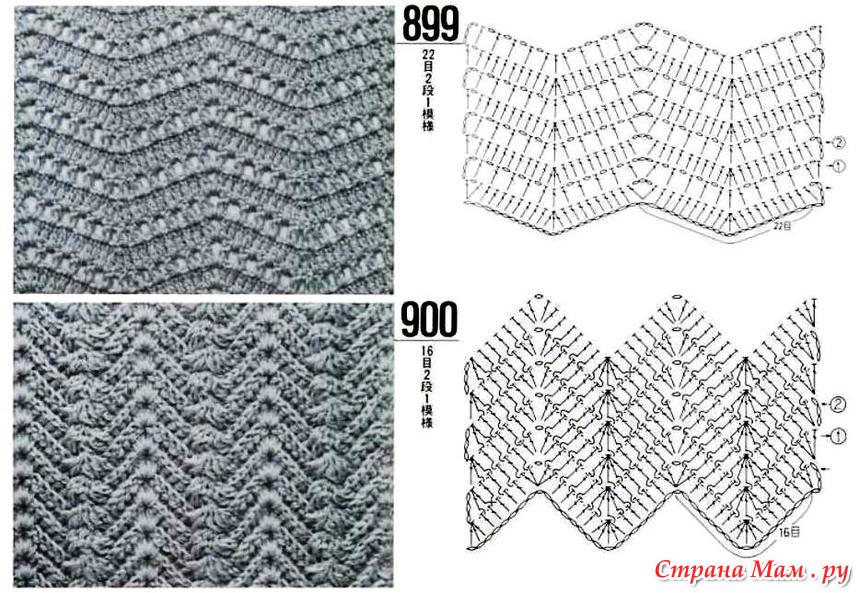 Узоры зигзаг крючком схемы и описание