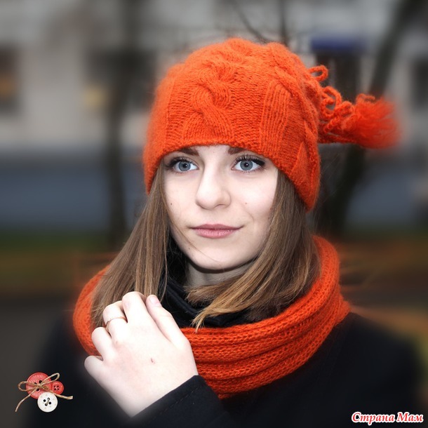 Шапка и шарф "Терракот"