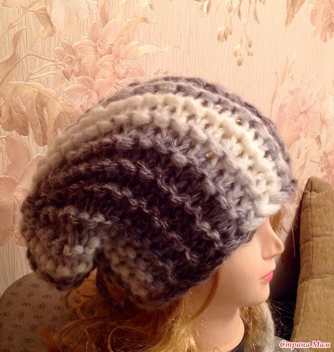 Шапка из плюшевой пряжи для женщин. Шапка бини ализе пуффи. Шапочка чулочной вязкой. Шапки из ализе angora gold batik. Платочная вязка по кругу.