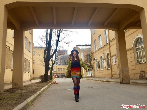 Радуга в пасмурном Петербурге - юбка и гетры