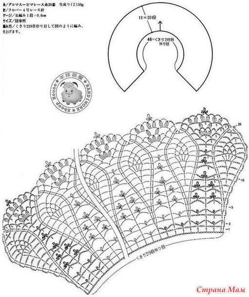 Вязать воротник крючком схемы