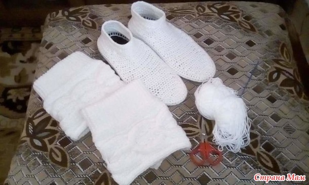Вязанные сапожки