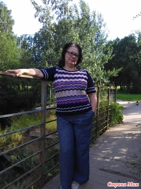 Тоненький джемперок из остатков пряжи. Или как сдержать самообладание ...