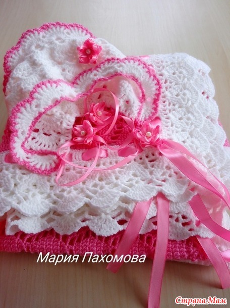 . Плед "Малина со сливками" и шапочка