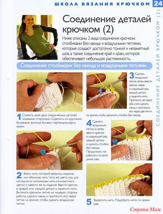 Как соединить вязаные крючком