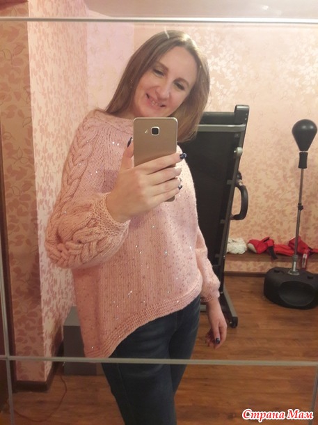 . Свитер оверсайз из толстой пряжи с паетками (фотохвастик)
