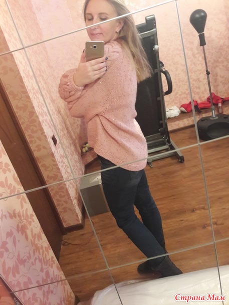 . Свитер оверсайз из толстой пряжи с паетками (фотохвастик)
