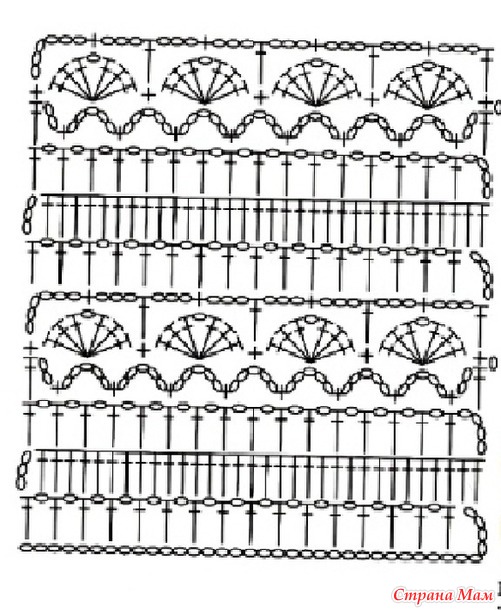 Палантин крючком схема и описание необычные
