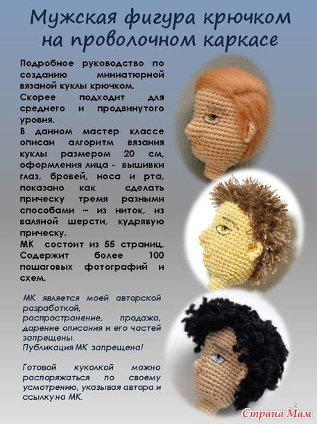 Джон Ватсон. Мастер класс по вязанию портретной куклы крючком (20см)