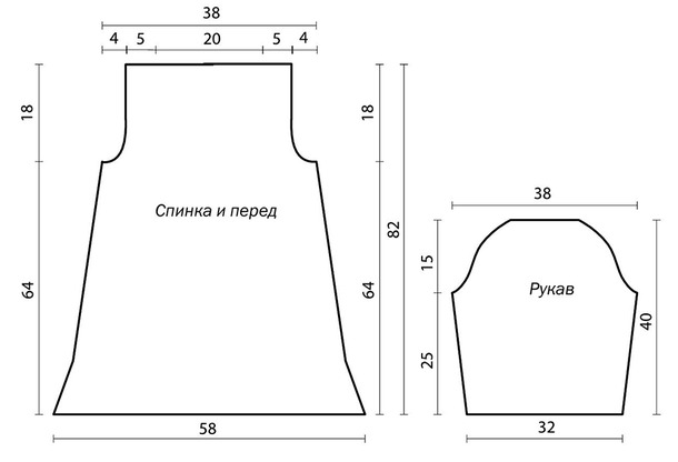 Платье-туника с ажурными полосами. (для мохера 500 м/100 г)