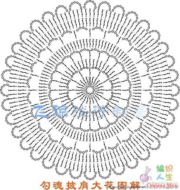 Рисунок для палантина крючком схемы