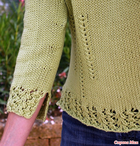 Sorelle Lace-Edged Pullover by Angela Hahn - Knititude