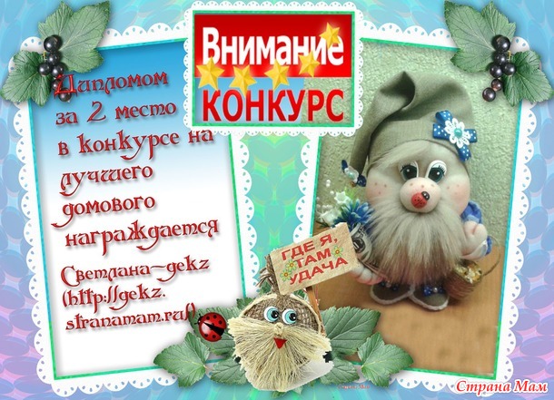 Поздравляем ПОБЕДИТЕЛЕЙ конкурса на ЛУЧШЕГО ДОМОВОГО!!!