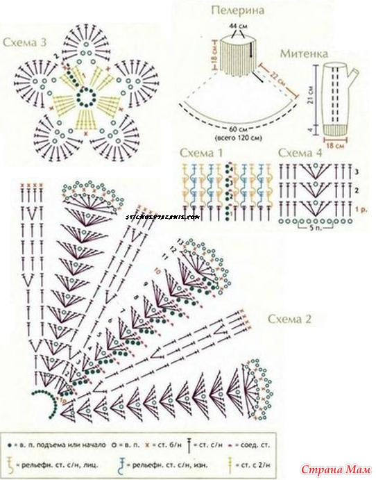 Вязание манишки крючком для женщин с описанием и схемами бесплатно