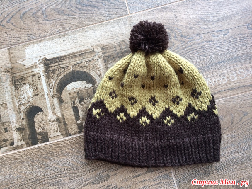 Вязаная шапочка для мальчика с жаккардом - Вязание - Страна Мам
