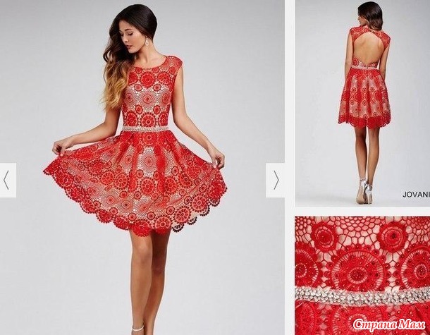 . Нежное платье из мотивов крючком