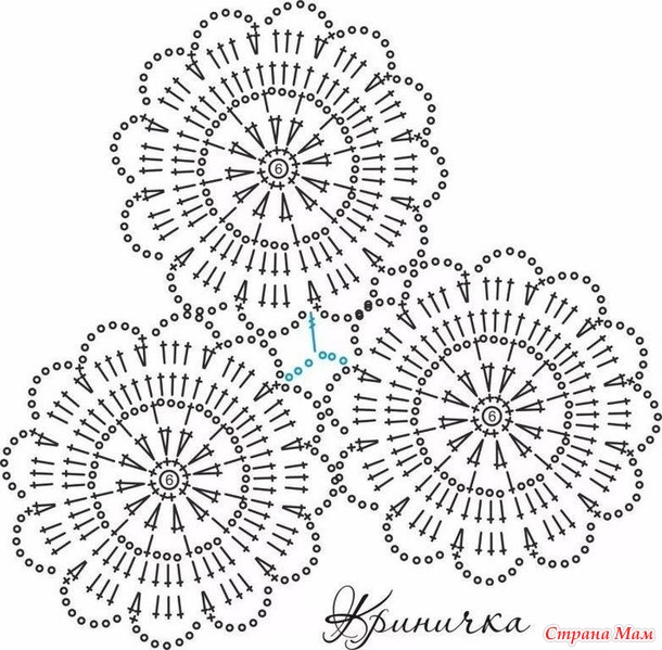 . Нежное платье из мотивов крючком