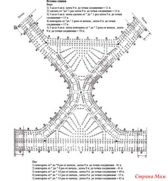 Вязаный кроп топ крючком схема