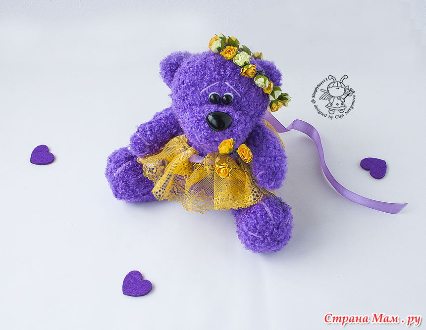 Фиолетовый мишки игру. Фиолетовый медведь. Фиолетовый вязаный медведь. Вязание крючком лавандовый мишка. Вязаный фиолетовый мишка.