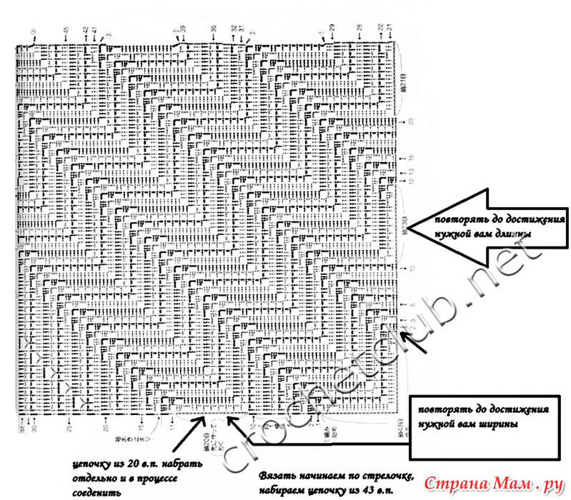 Вязание крючком по диагонали схемы и описание
