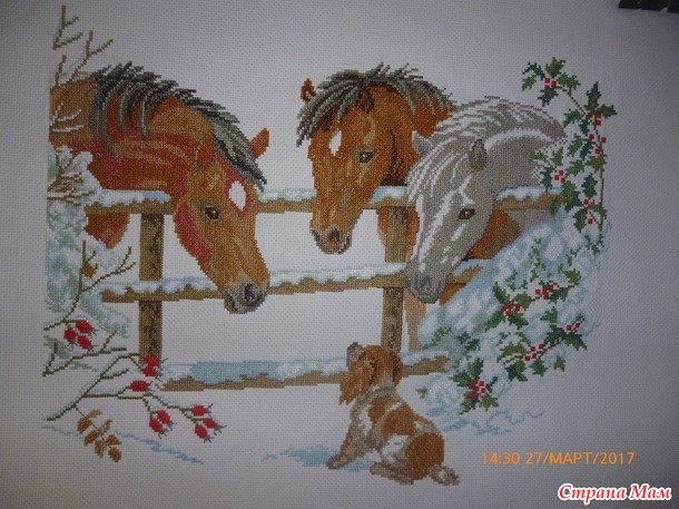 Зимний сюжет с лошадками
