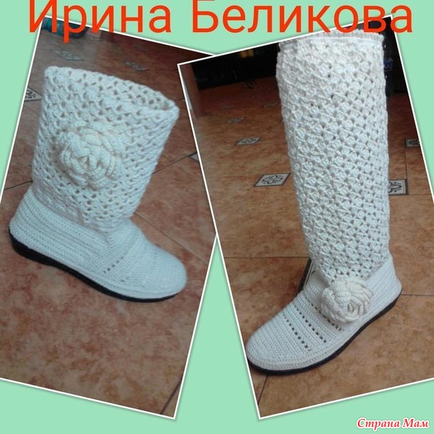 Летние сапожки "Нежность розы" - Вязание - Страна Мам