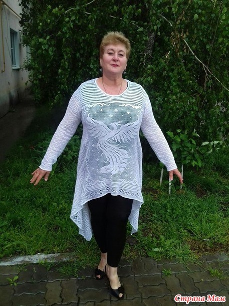 Туника "Райская жар-птичка" по мотивам работы Алены Коблянской