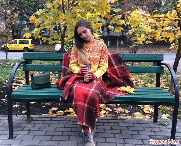 "Кардамон" для дочки, жаккардовый свитер от Татьяны Чистяковой.