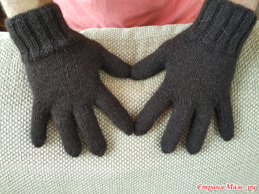 Вязаные мужские шерстяные перчатки с рисунком - 400.148