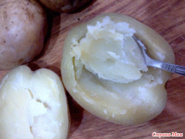 Запечёный "сырный" картофель, фаршированный грибами или ветчиной