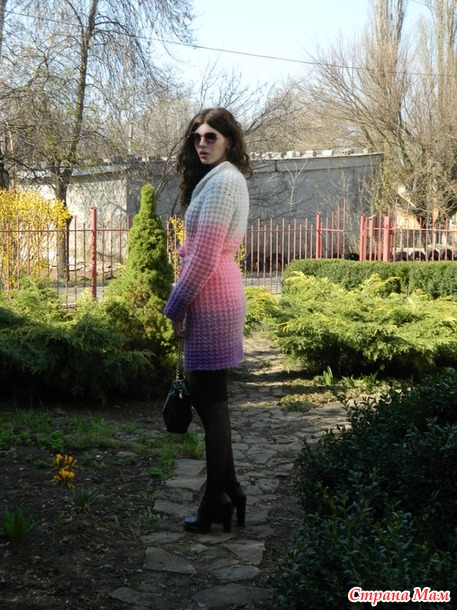 . Кардиган крючком градиентом - Вязание - Страна Мам