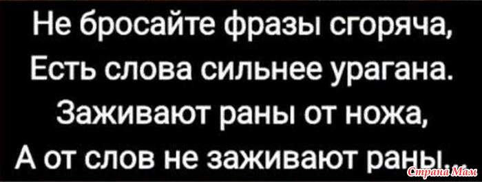 Не бросайте фразы. Не бросайте фразы сгоряча есть слова сильнее.