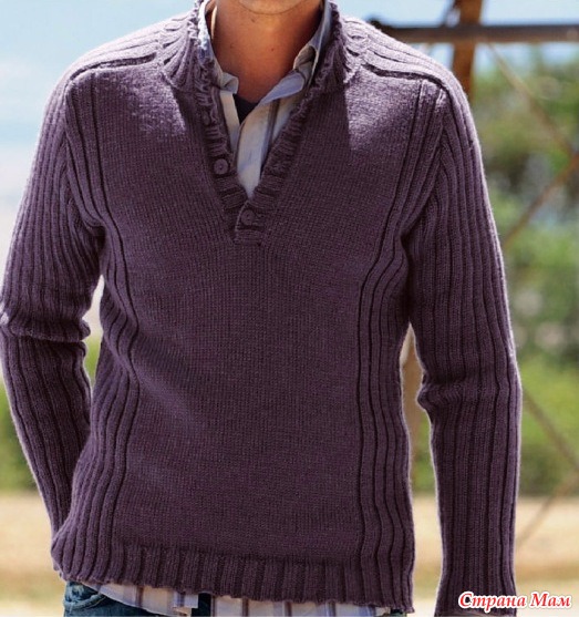 Мужской свитер спицами от Ralph Lauren - Вяжем с Лана Ви