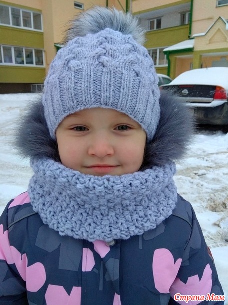 Шапочка косами в 9 петель для Валерии)))