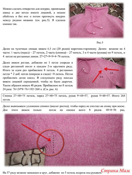 Свитер "Sakura" Описание процесса вязания
