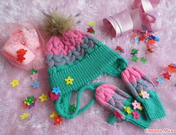 Шапочка спицами для девочки и мальчика