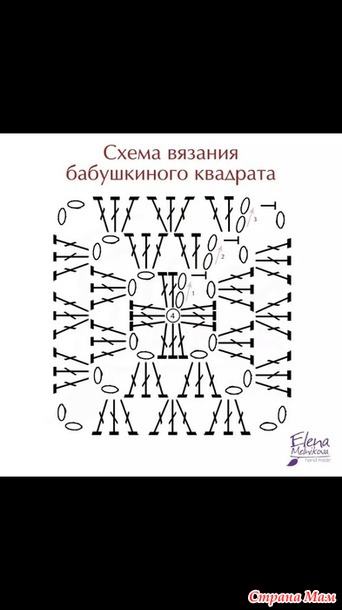 Как связать крючком бабушкин квадрат схема вязания