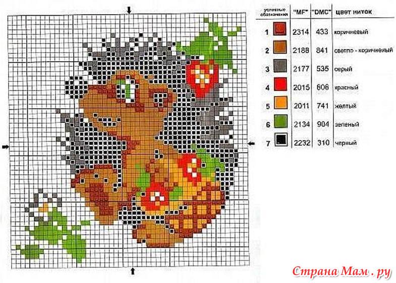Ежик цветная схема