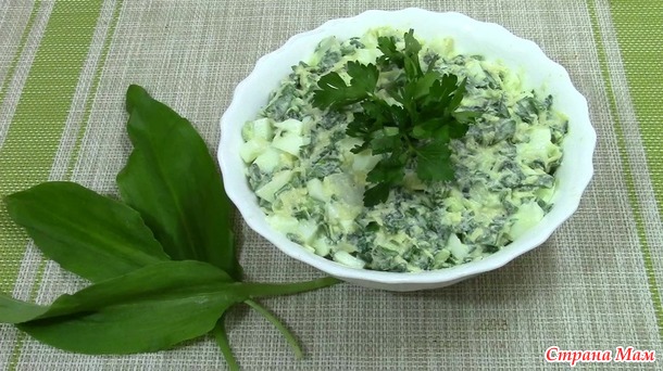 Вкусные весенние салаты из черемши