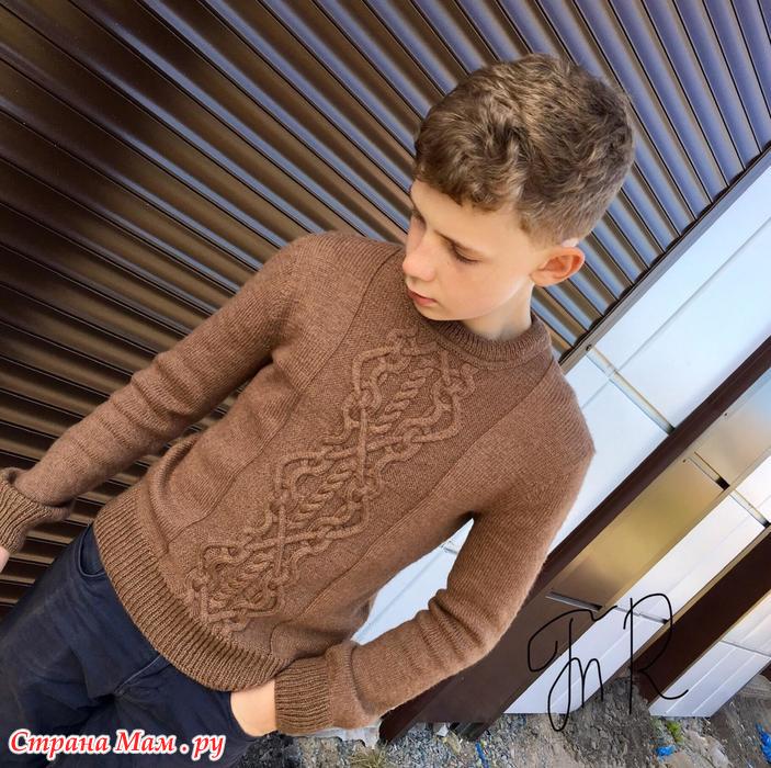 Свитер с араном из мериноса. Спицы - Вязание - Страна Мам