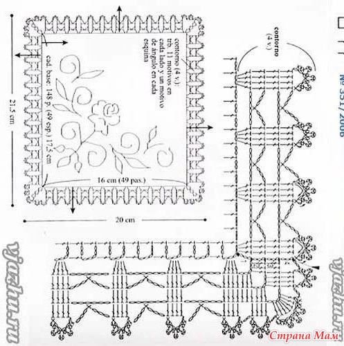 Скатерть на журнальный столик крючком со схемами и описанием