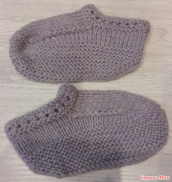 Тапочки спицами Slippers by Yuko Nakamura