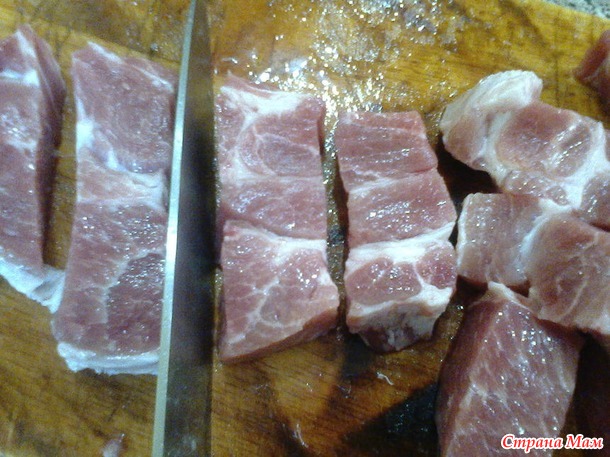 Свиная шея на шампурах в духовке + смесь специй для шашлыка