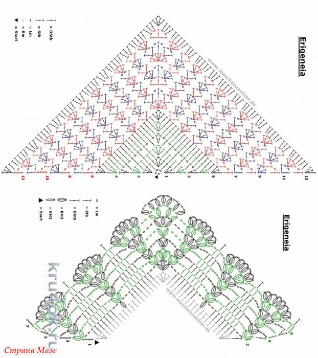 Шаль клазиена крючком полная схема
