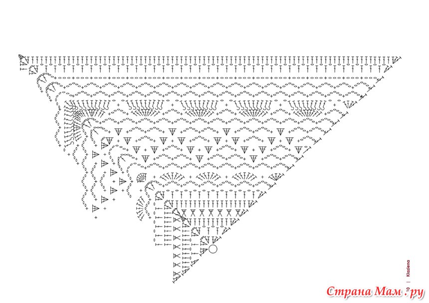 Шаль клазиена крючком полная схема